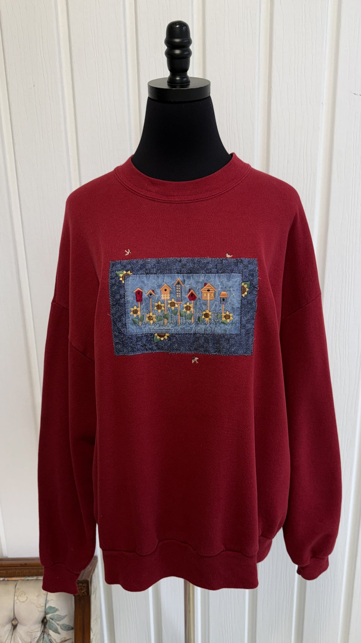 Chandail crewneck eouge cabanes oiseaux- x-large