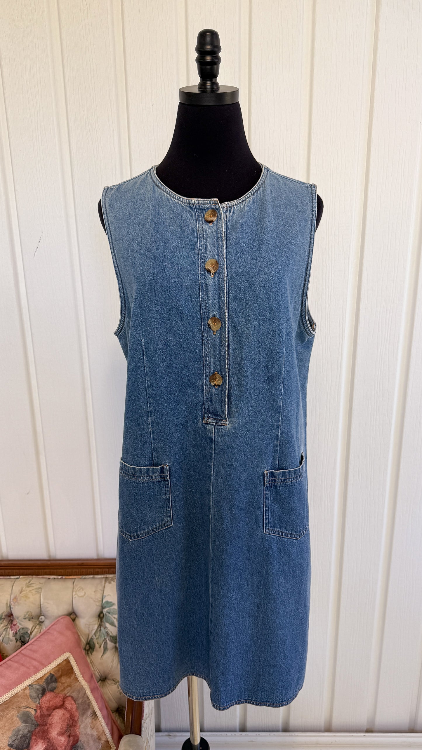 Robe trapèze en denim- large