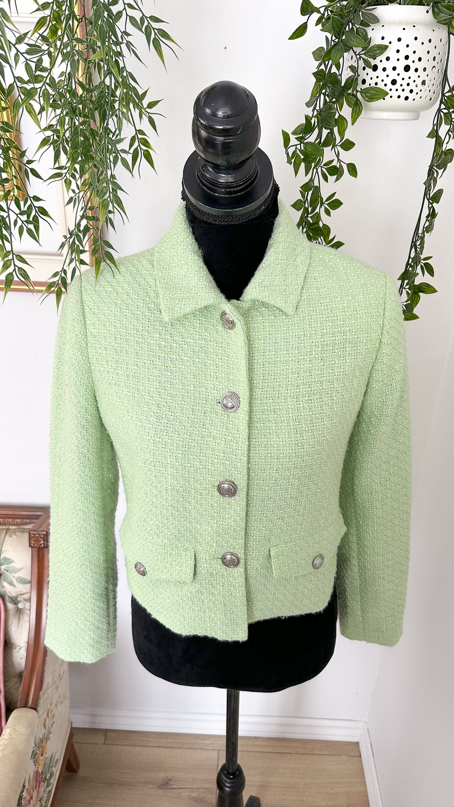 Blazer en tricot vert menthe - small