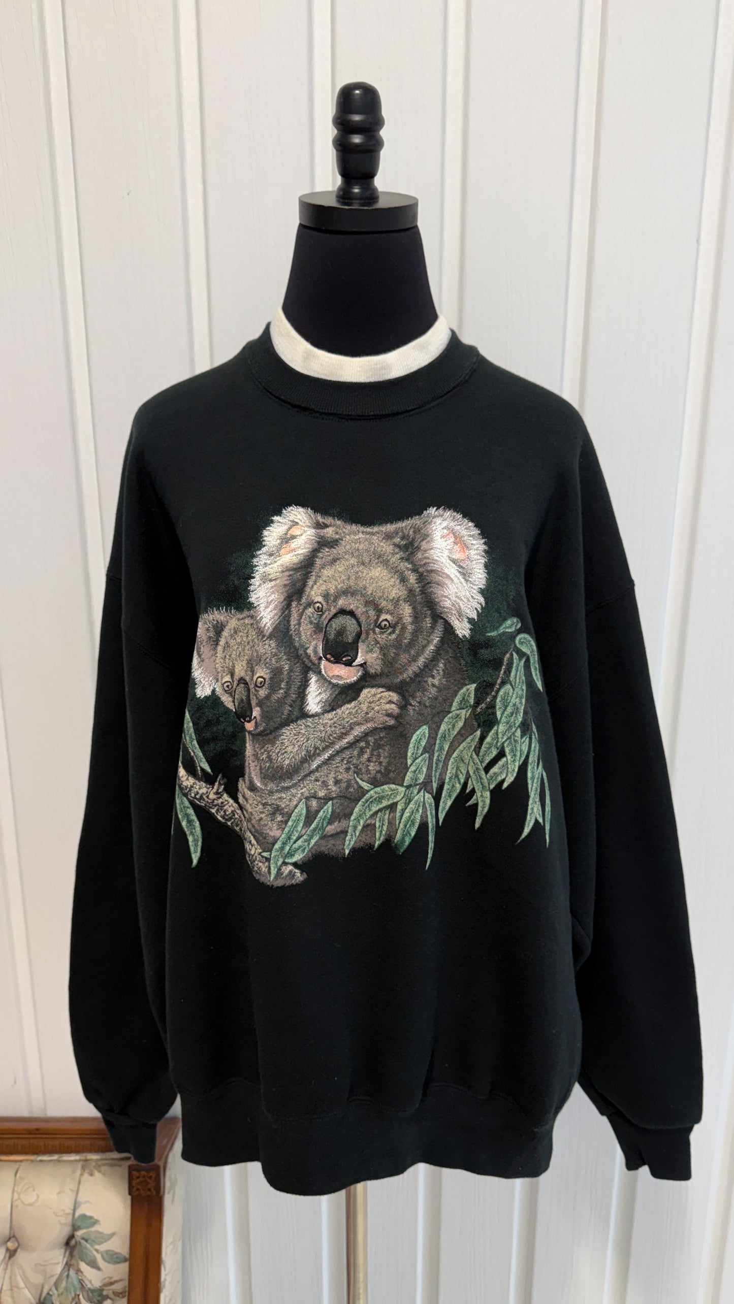 Chandail crewneck noir Koala- large