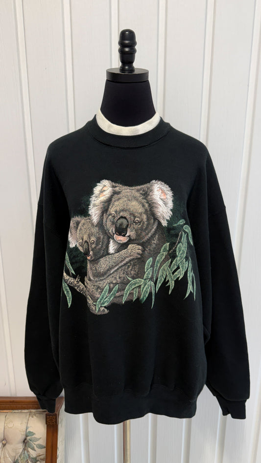 Chandail crewneck noir Koala- large
