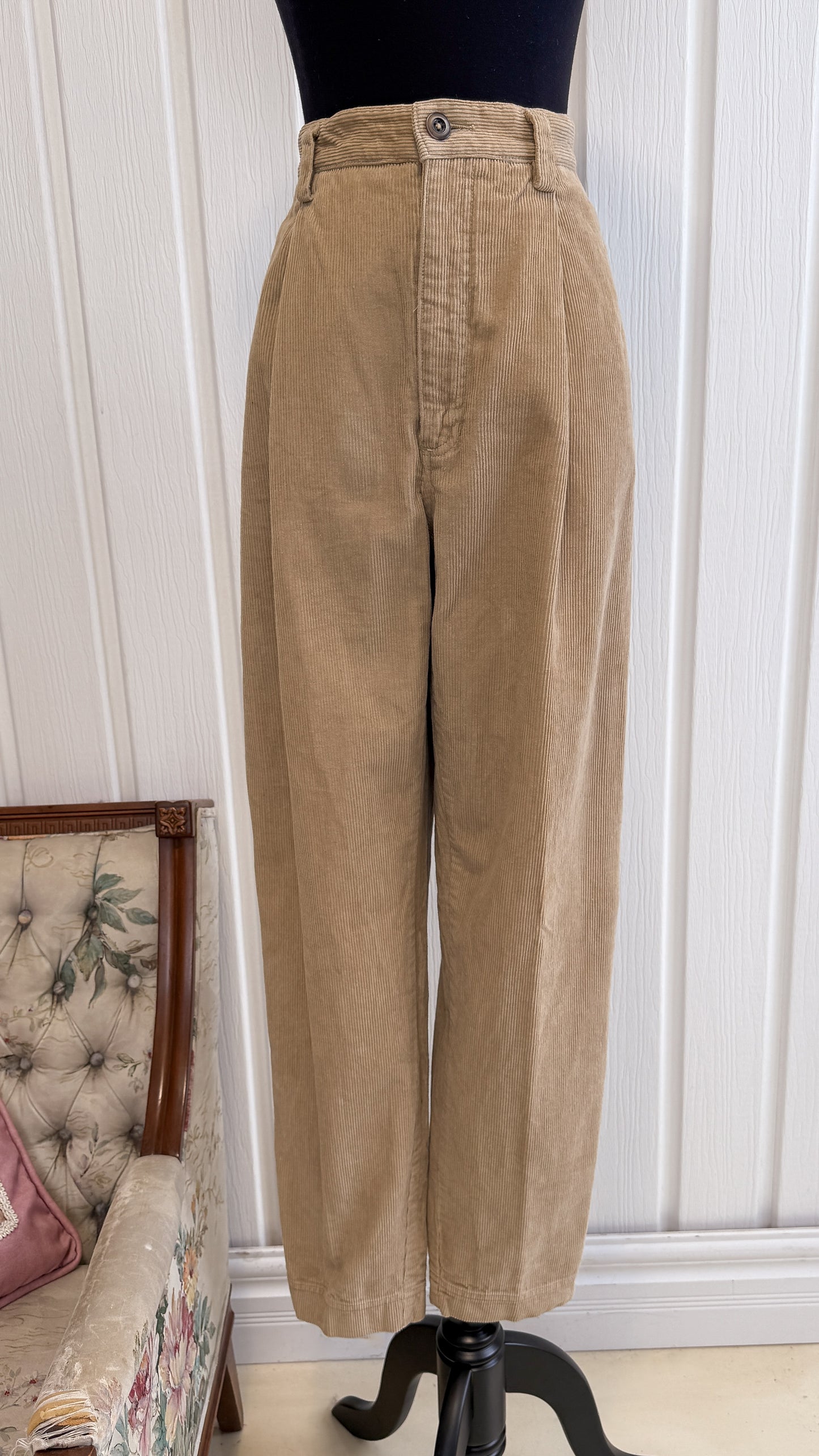 Pantalons en corduroy beige - medium