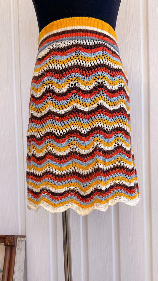Jupe en tricot rayé- large