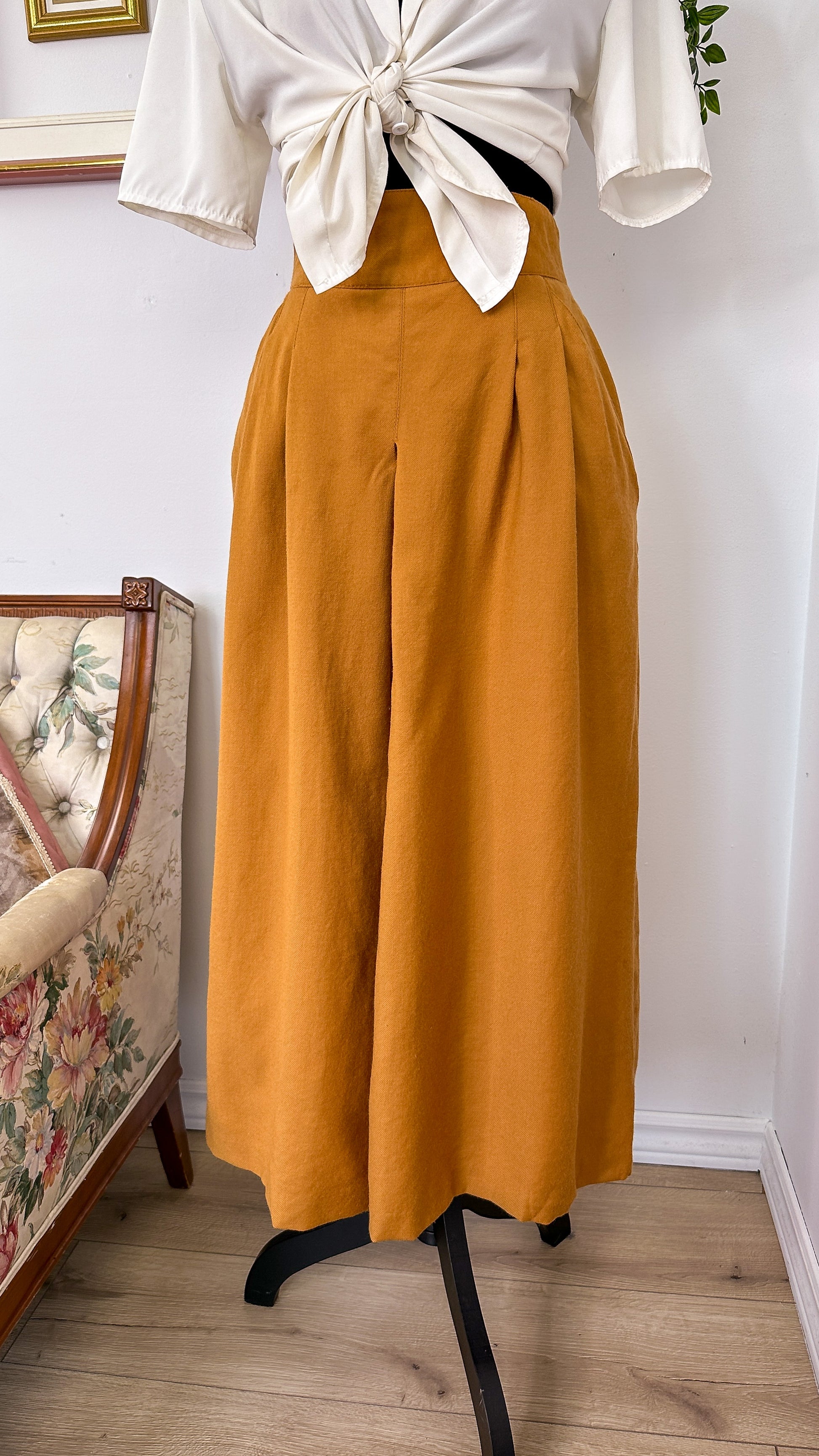 Mustard yellow palazzo pants small Friperie