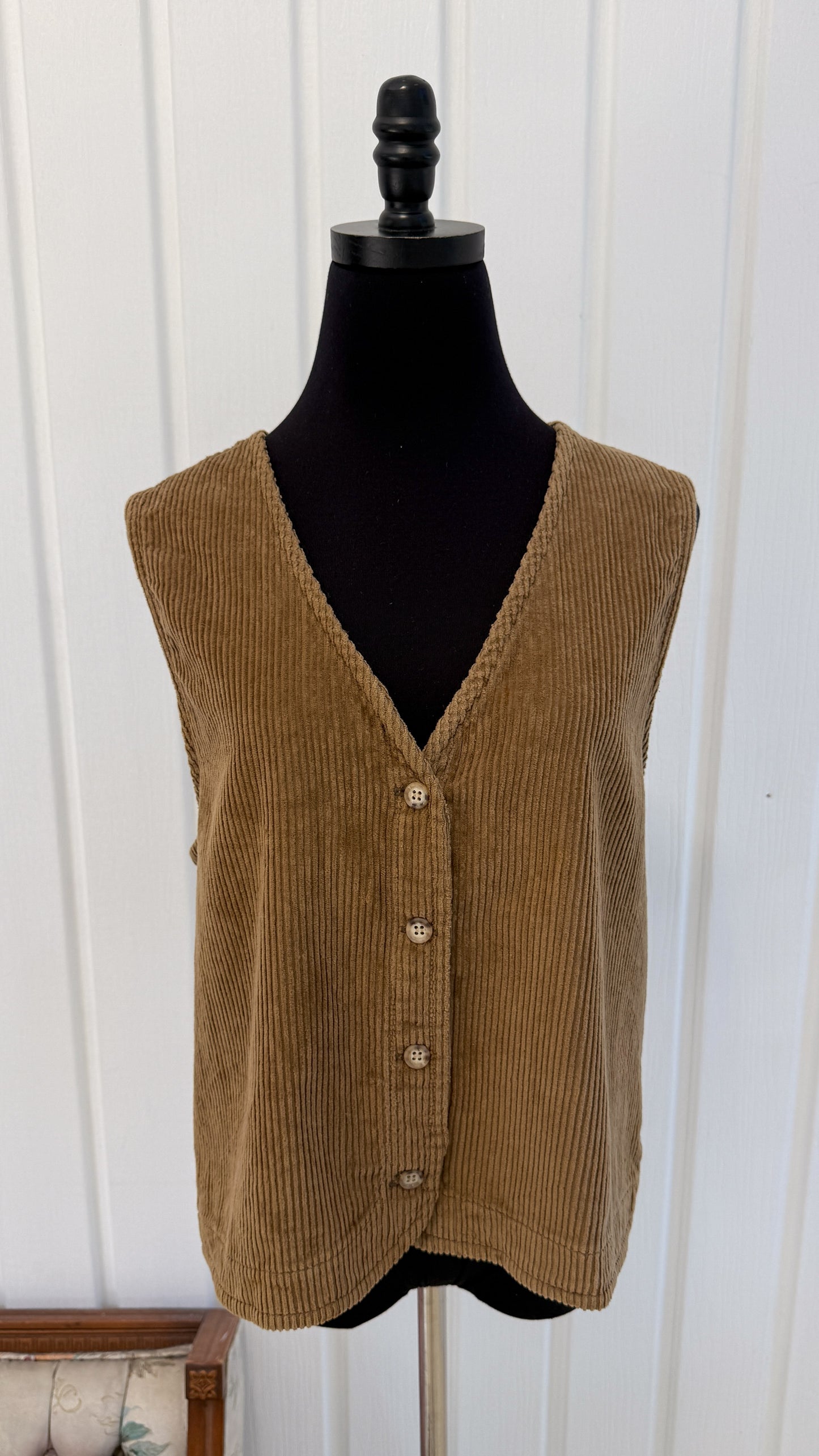 Veste sans manche corudroy beige- large