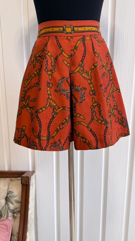 Shorts orange à motifs - small