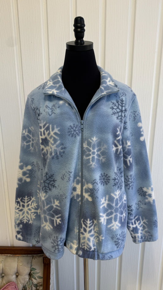 Veste en polar bleu flocons - medium