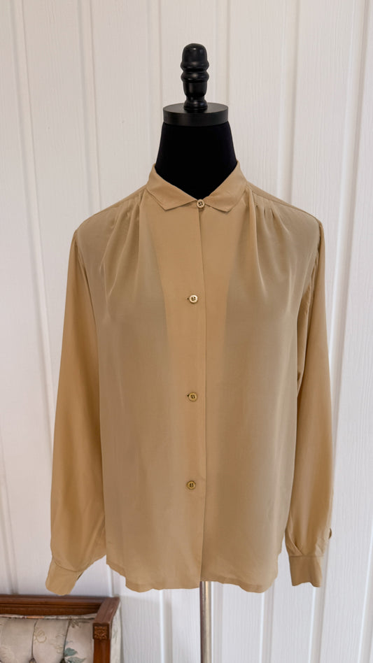 Chemisier beige en soie - large