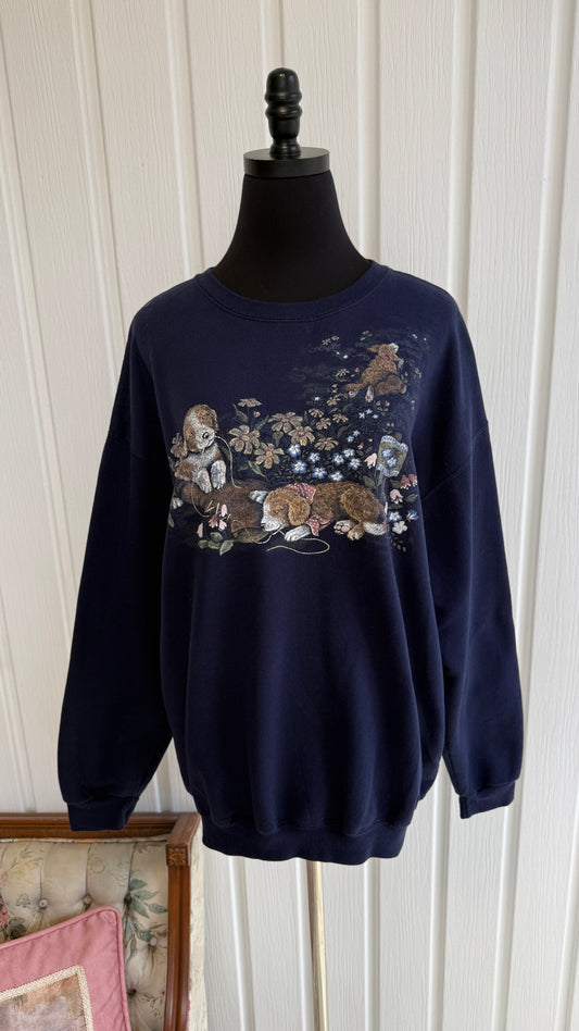 Chandail crewneck marine chiots- x-large