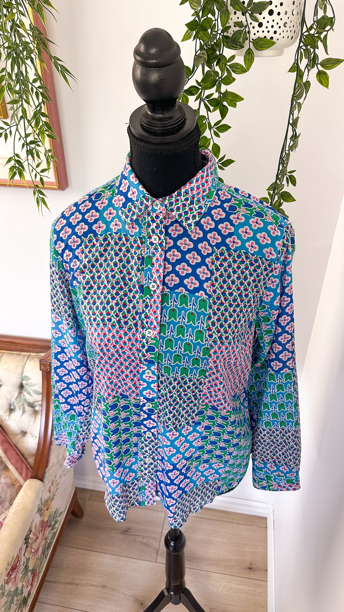 Chemisier motifs patchwork fleuris- small