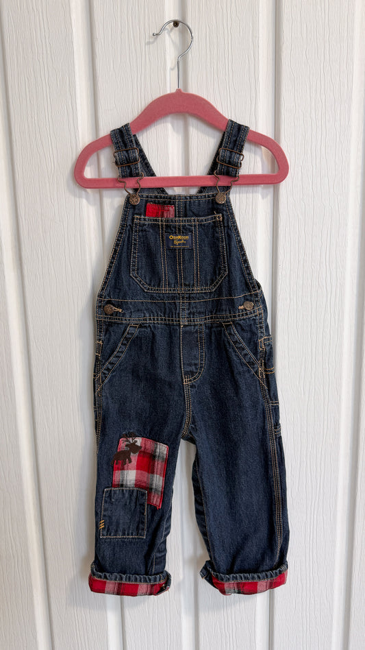 Enfants- salopette en jeans carreauté Oshkosh- 24m