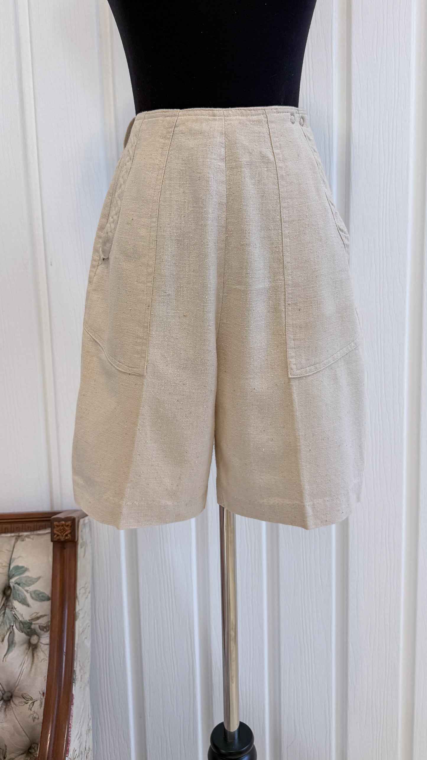 Shorts beige à plis- small