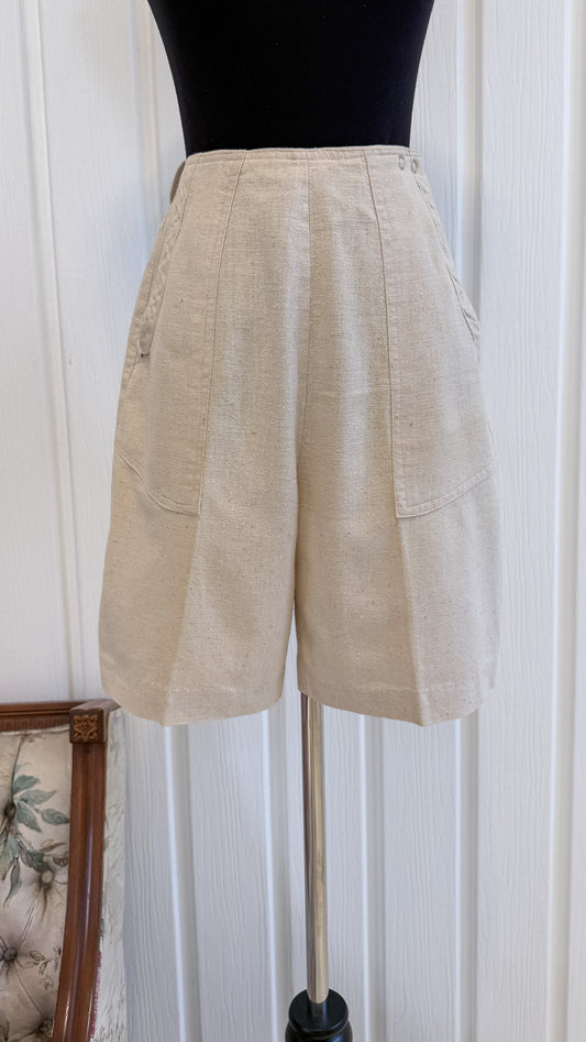 Shorts beige à plis- small