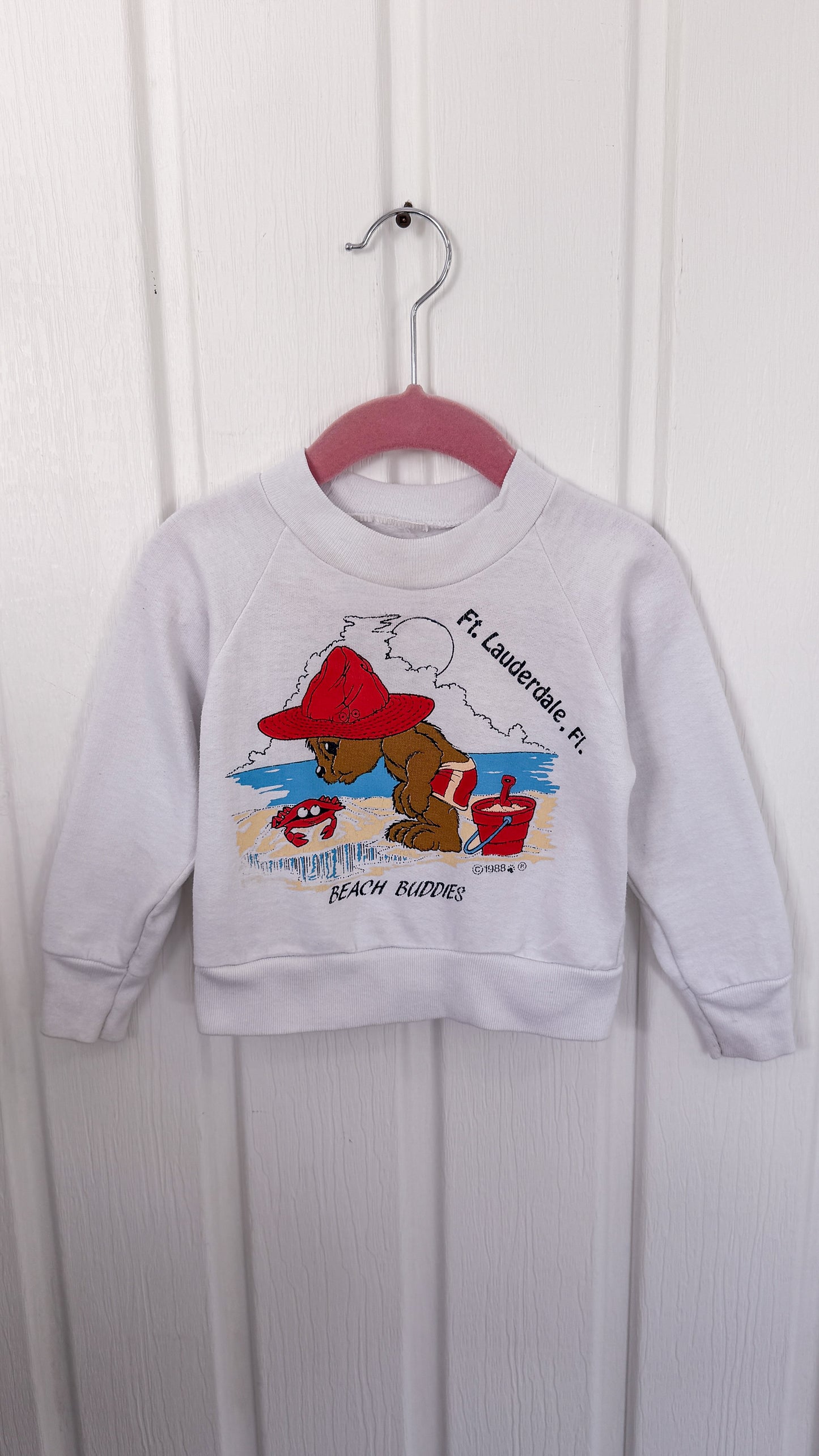 Enfants- chandail crewneck blanc ourson- 12m