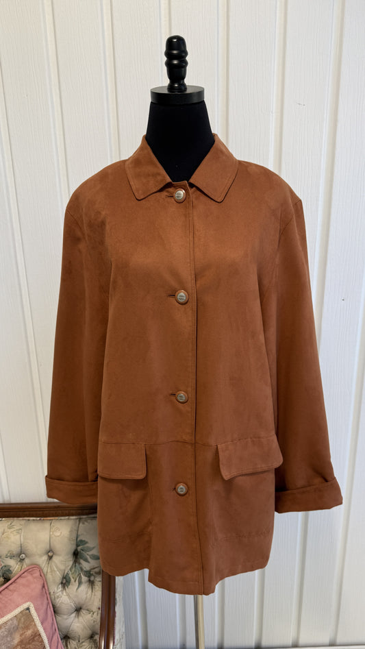 Manteau en faux suède brun pâle- large