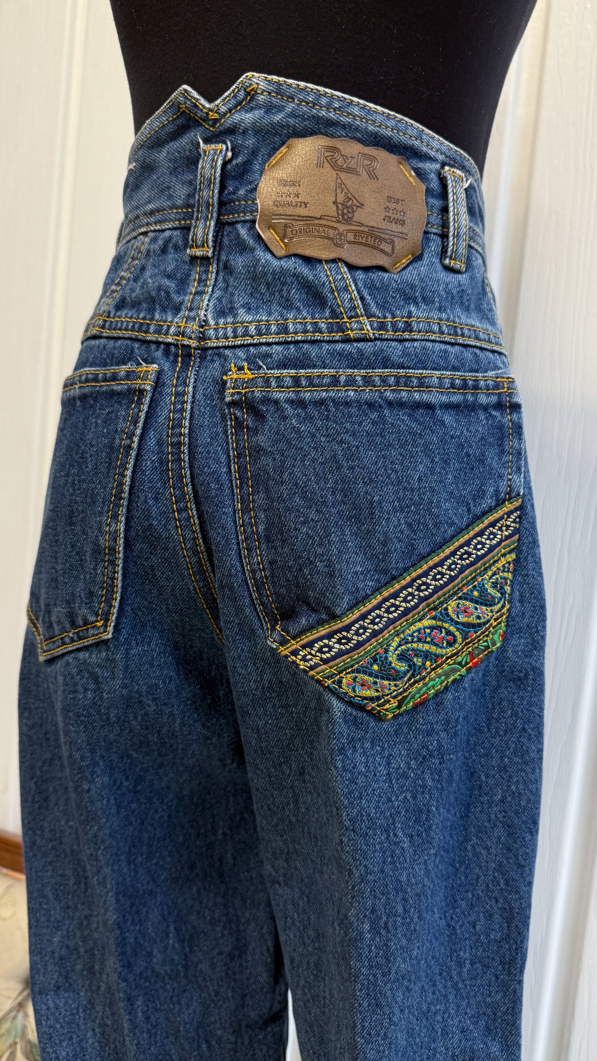 Jeans droit brodé Rico- x-small