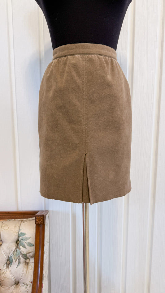Jupe en faux suède taupe- small