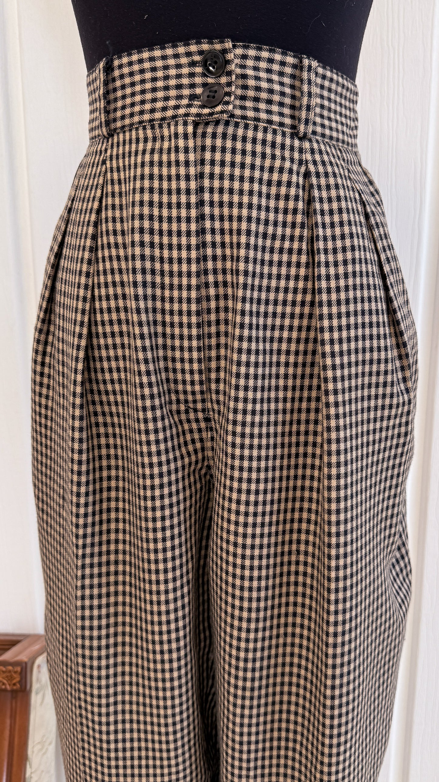 Pantalons carreauté beige et noir- small