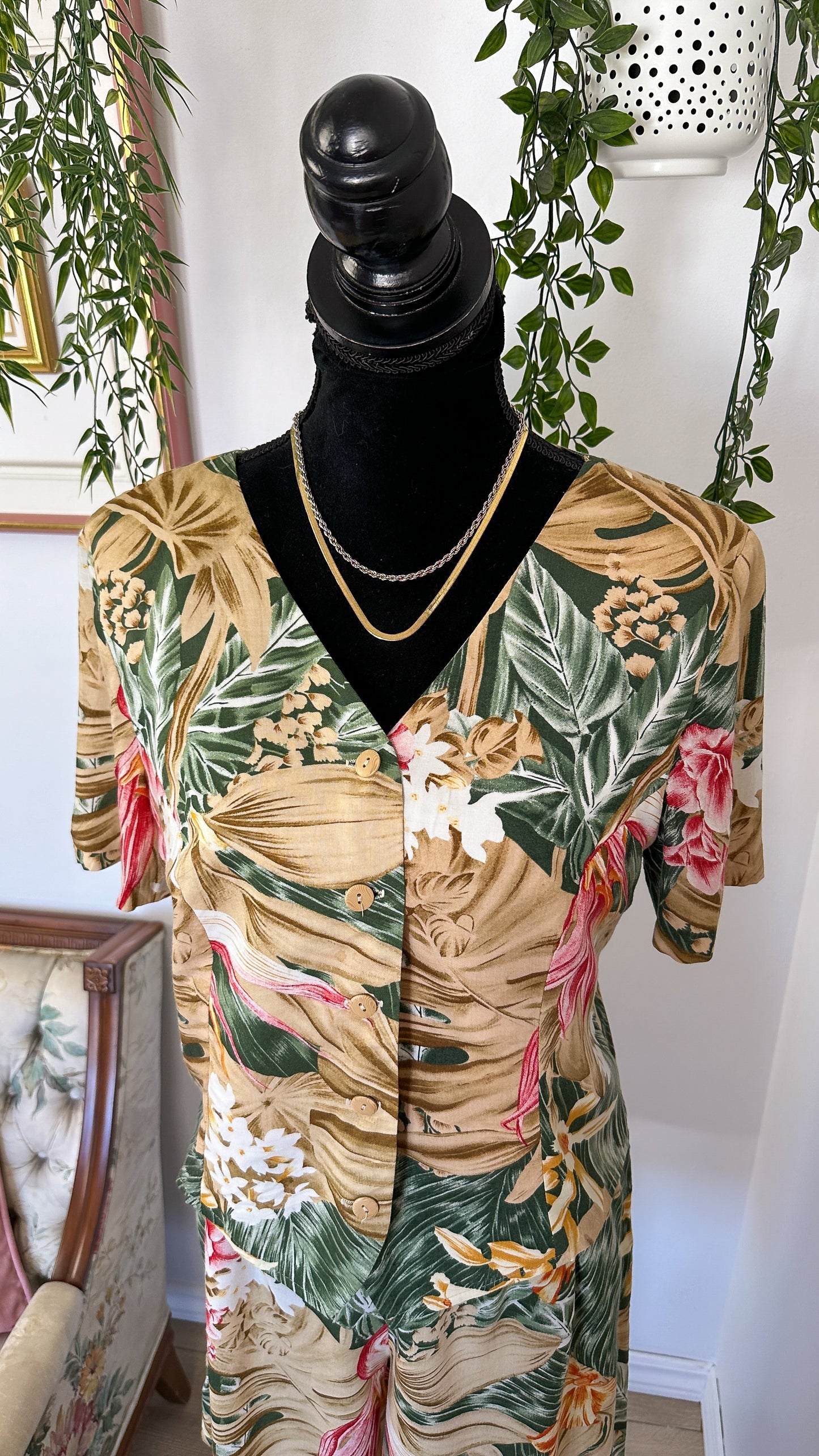 Torpical pattern playsuit - large