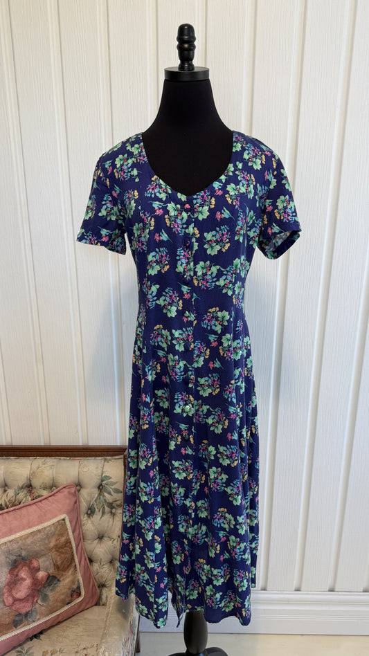 Robe bleu fleurie « dropwaist »- medium