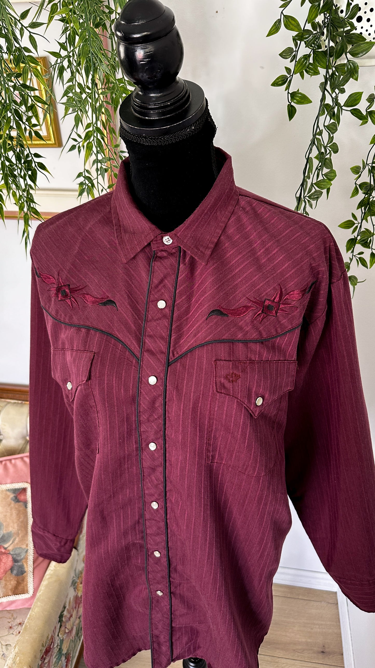 Burgundy oversized blouse - plus size