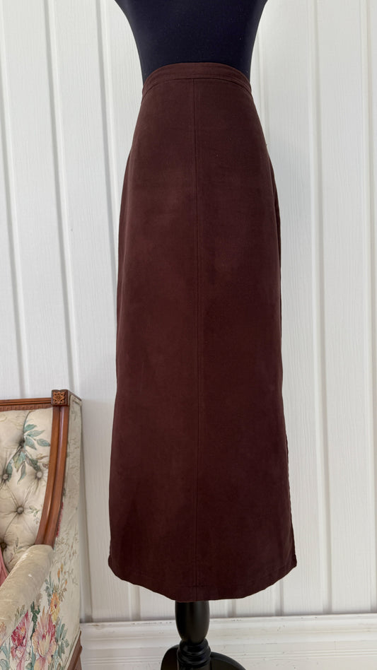 Jupe en faux suède brune- medium