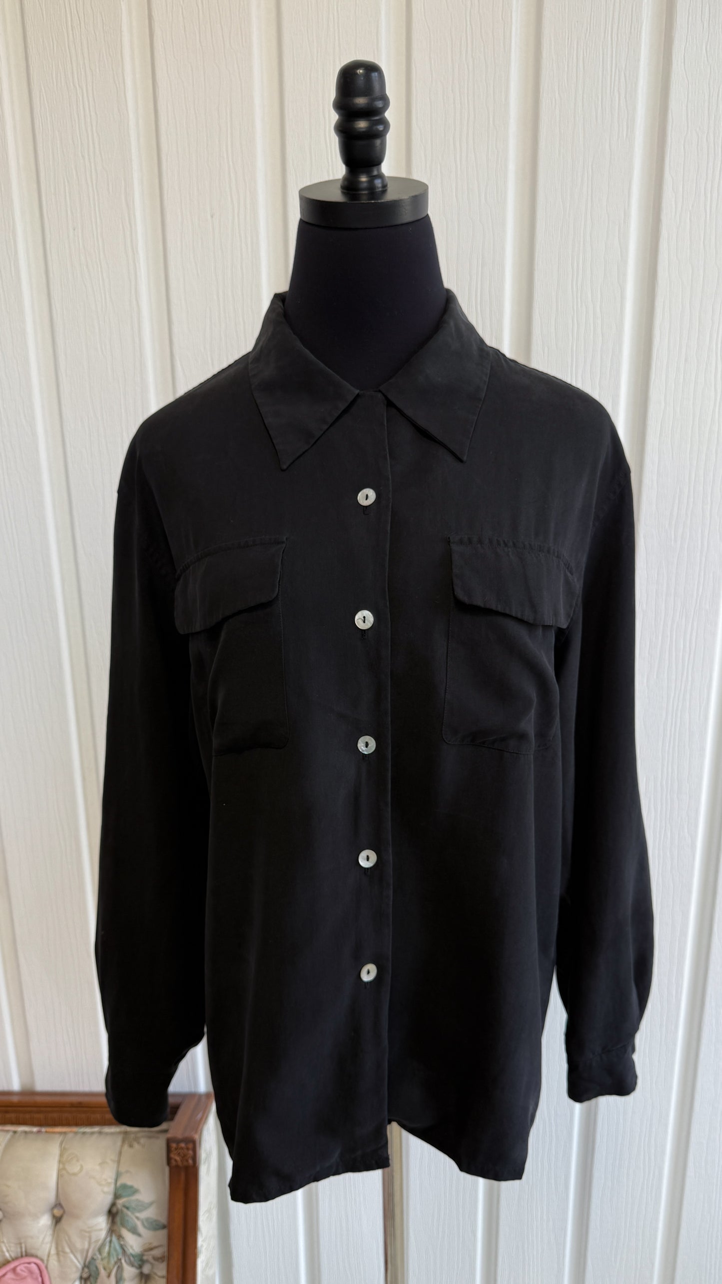 Chemisier en soie noir- medium
