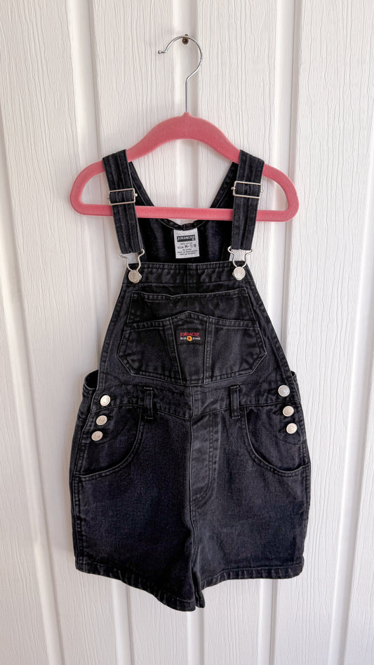 Enfants- salopette-shorts en jeans noir- 7/8