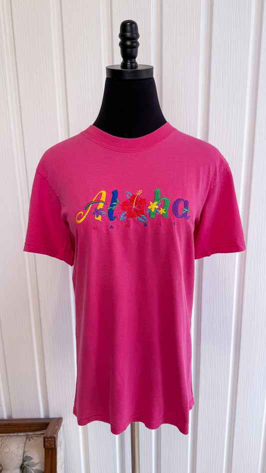 T-shirt rose Aloha- small