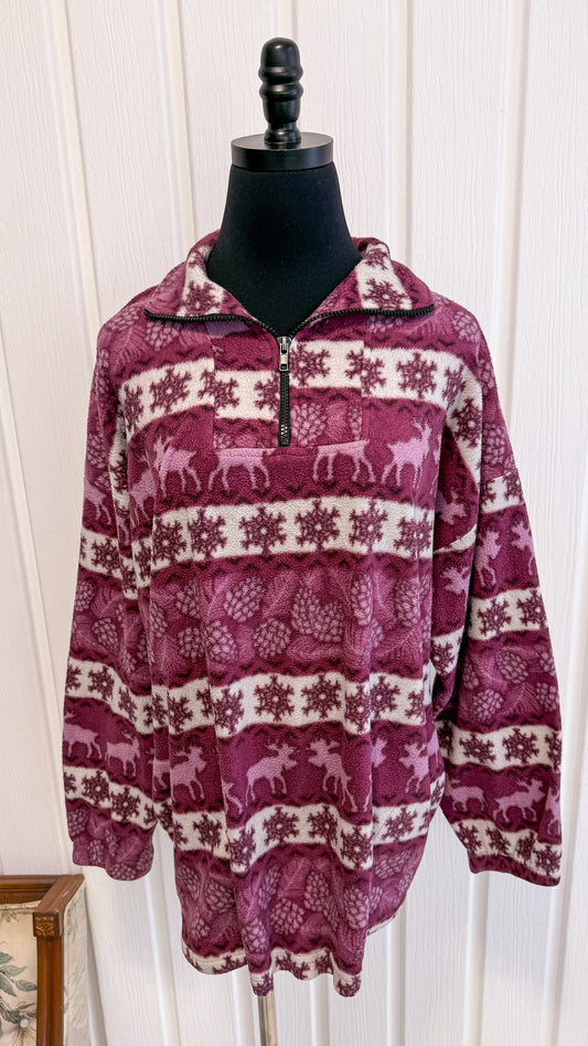 Chandail mauve motifs hiver- large