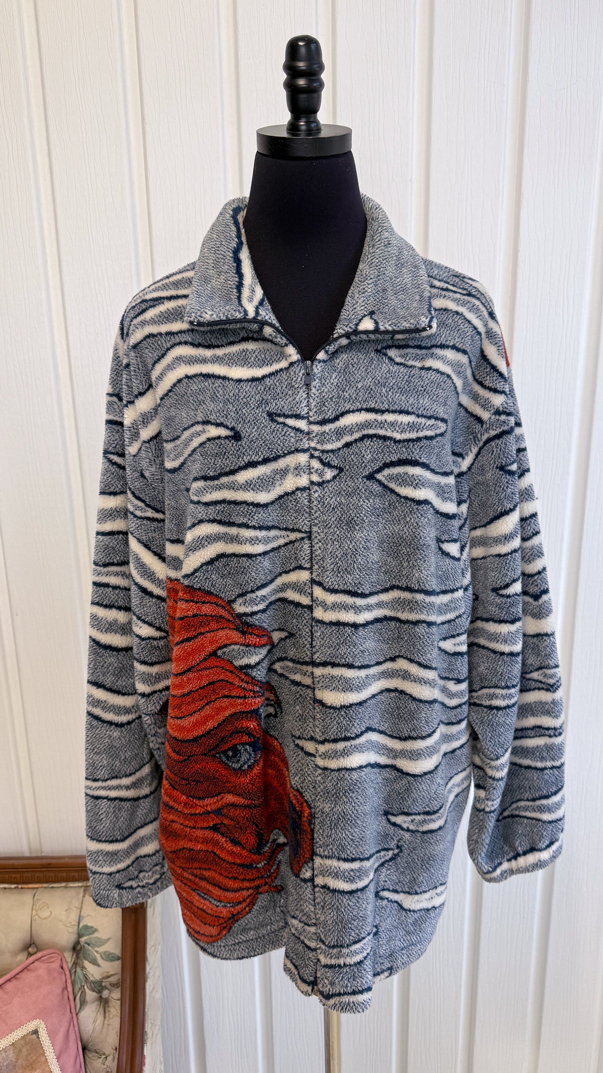 Veste en polar bleu Cheval- x-large
