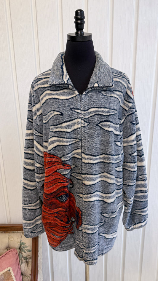 Veste en polar bleu Cheval- x-large