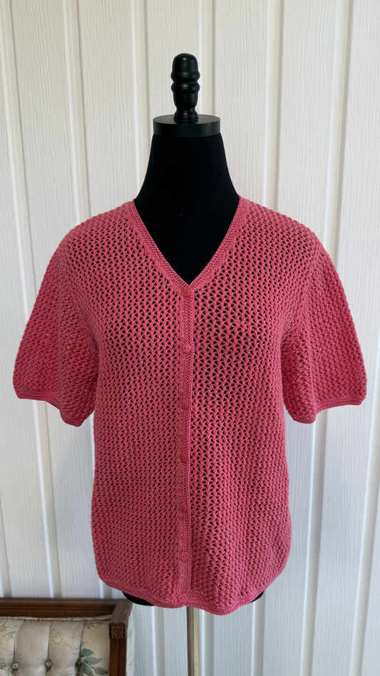 Cardigan tricot rose - large