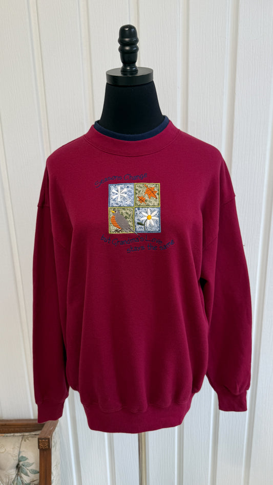 Chandail crewneck rouge saisons- medium