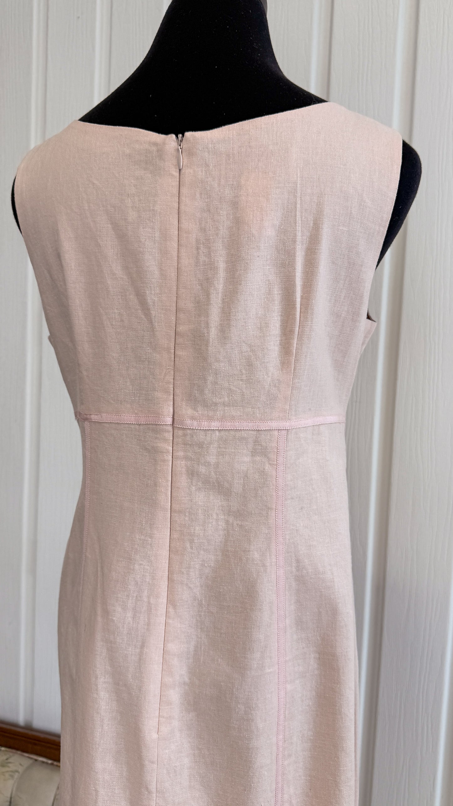 Robe rose blush en lin- large