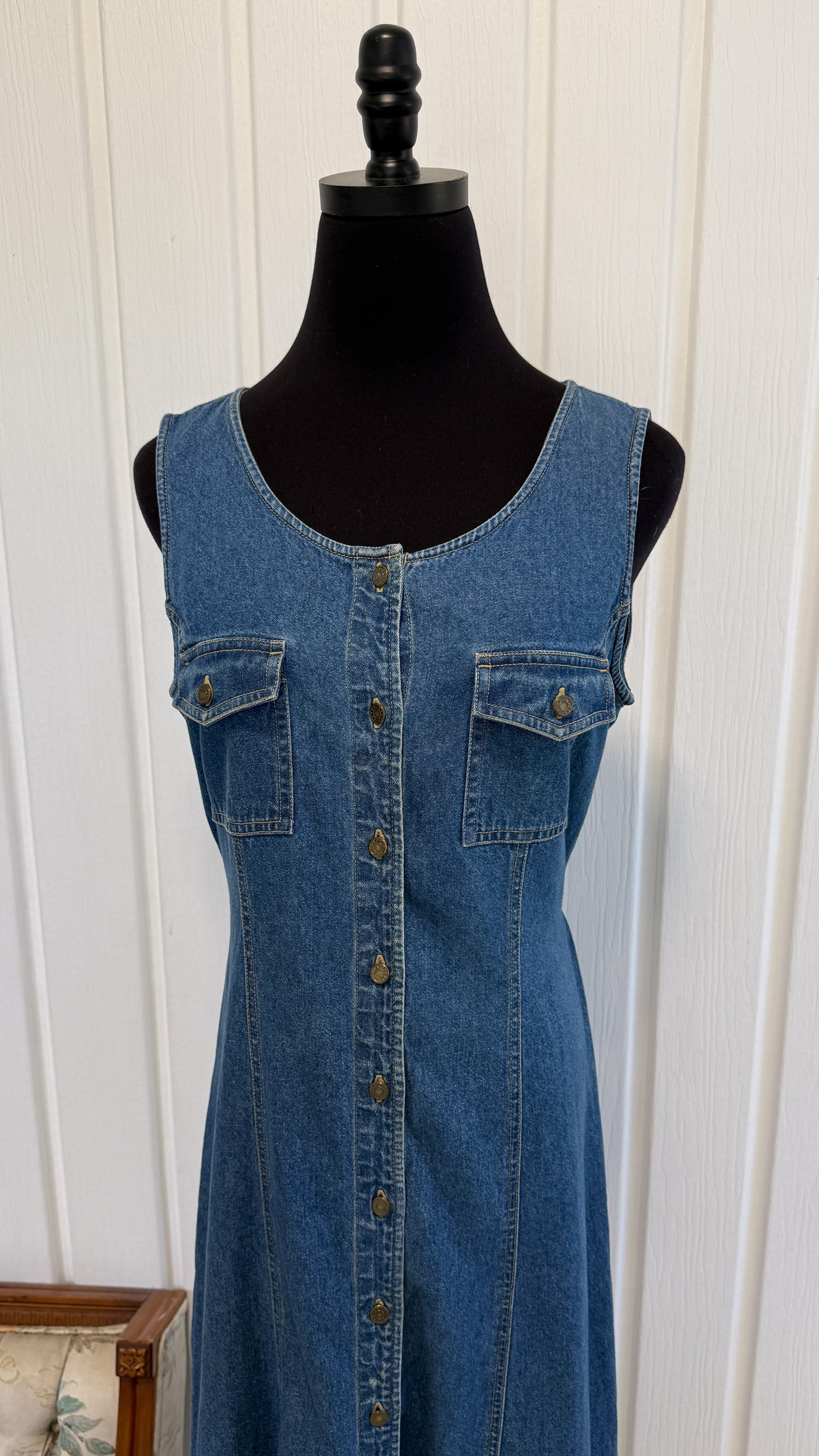 Robe chemisier en denim sans manche- medium