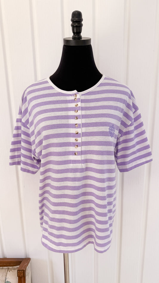 T-shirt rayé lilas- medium