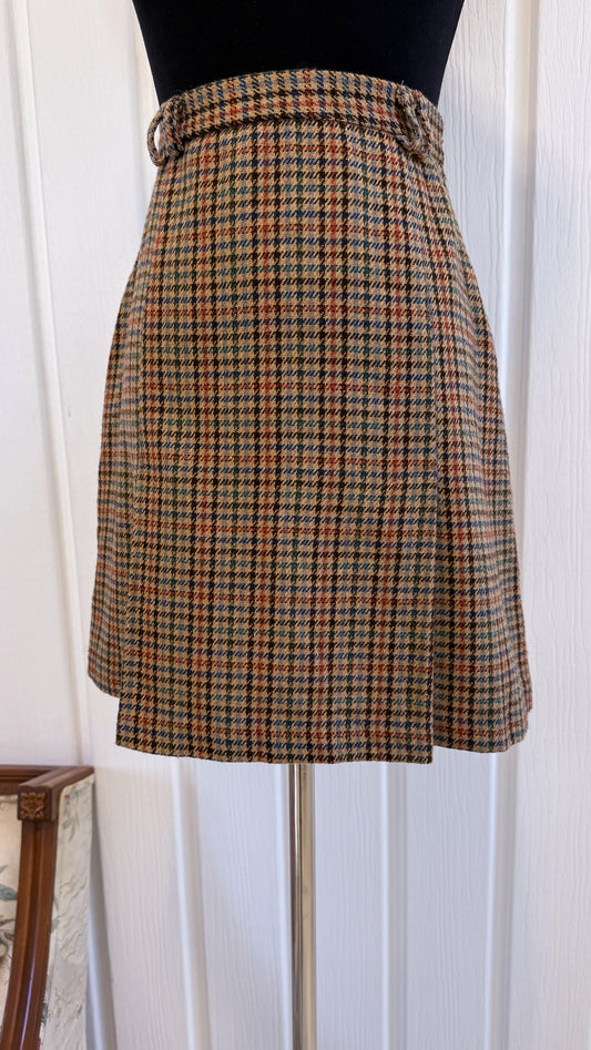 Jupe beige en lainage carreauté- small