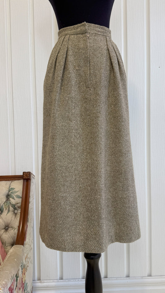 Jupe en lainage beige évasée-small