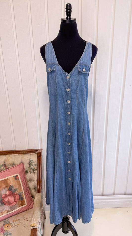 Robe en jeans longue à boutons- medium