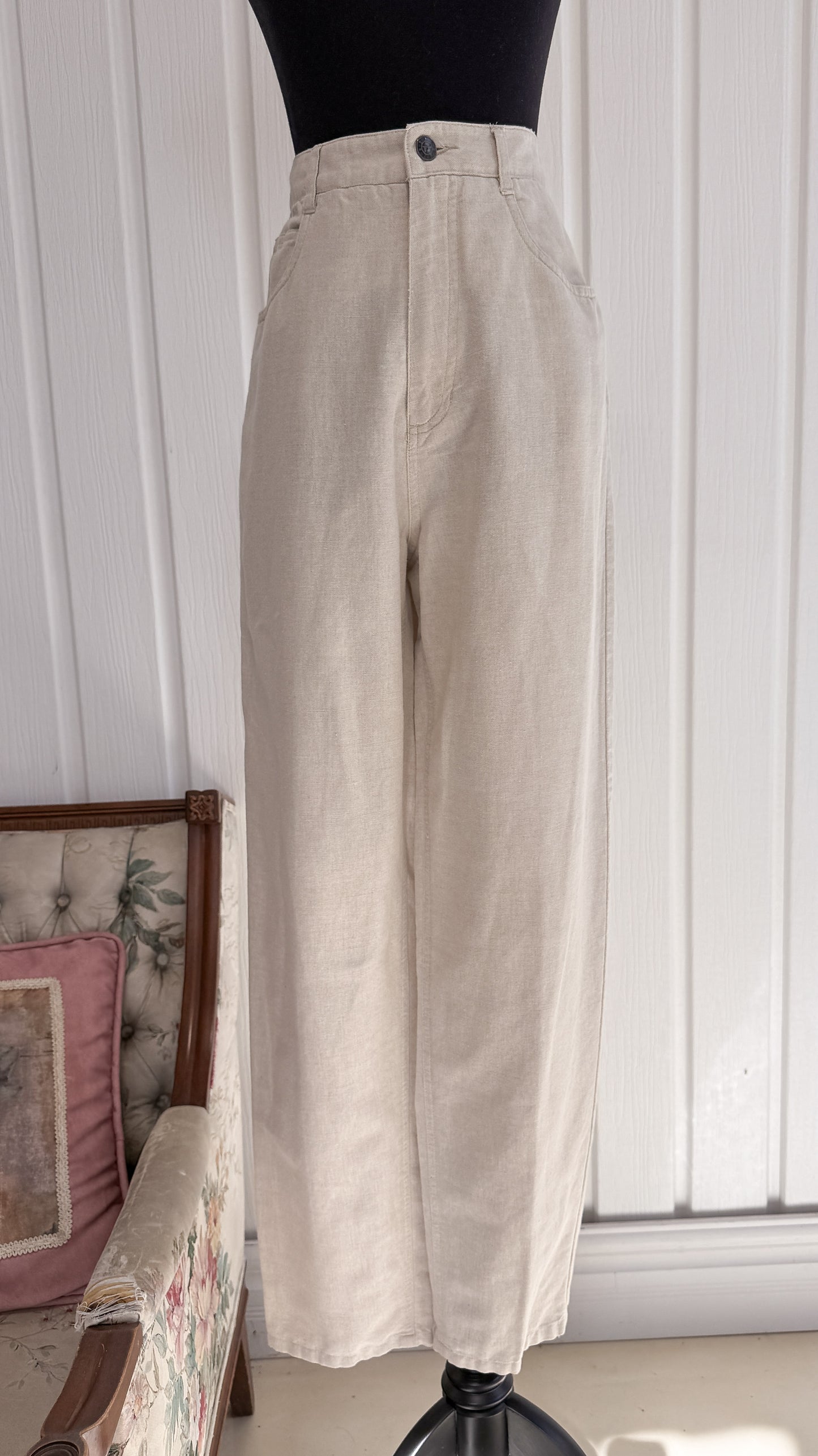 Pantalons en lin beige- medium