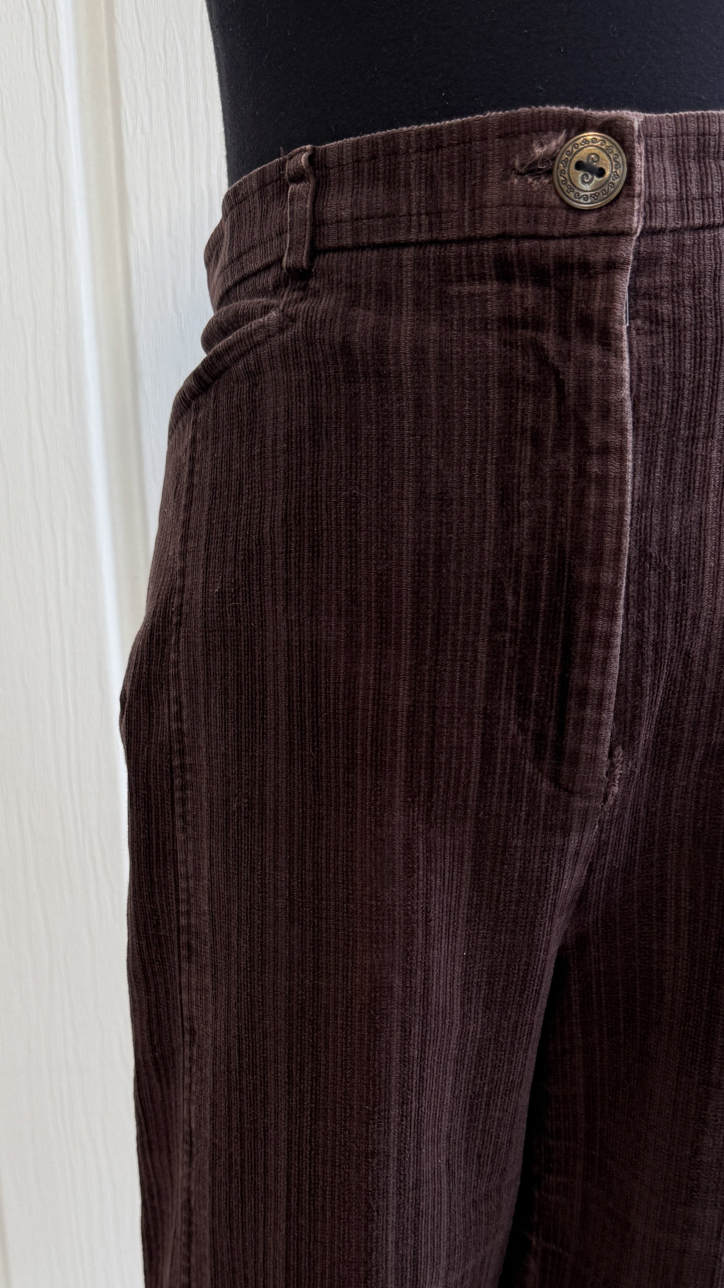Pantalons en corduroy brun rayé- medium