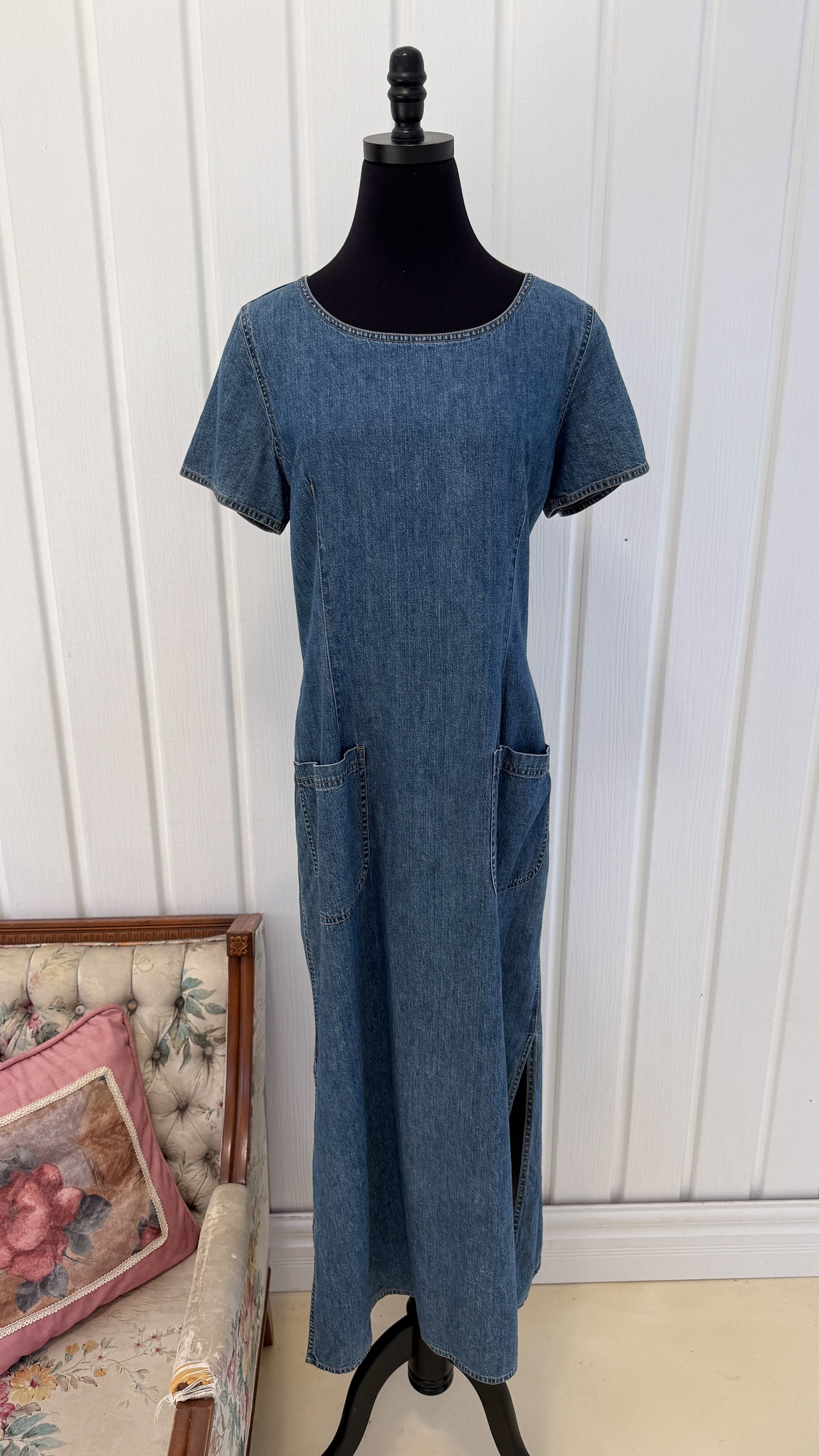 Robe en jeans manches courtes- large