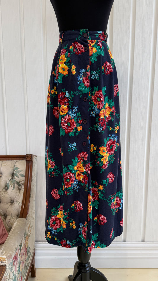Jupe marine fleurie - medium