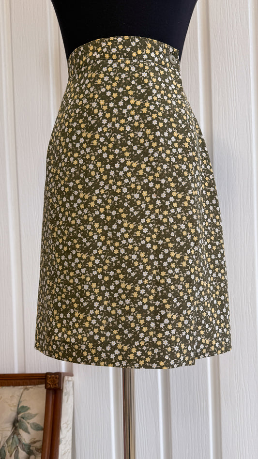 Jupe-short verte fleurie- small