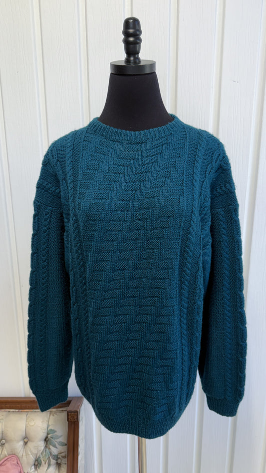 Chandail tricot bleu - large