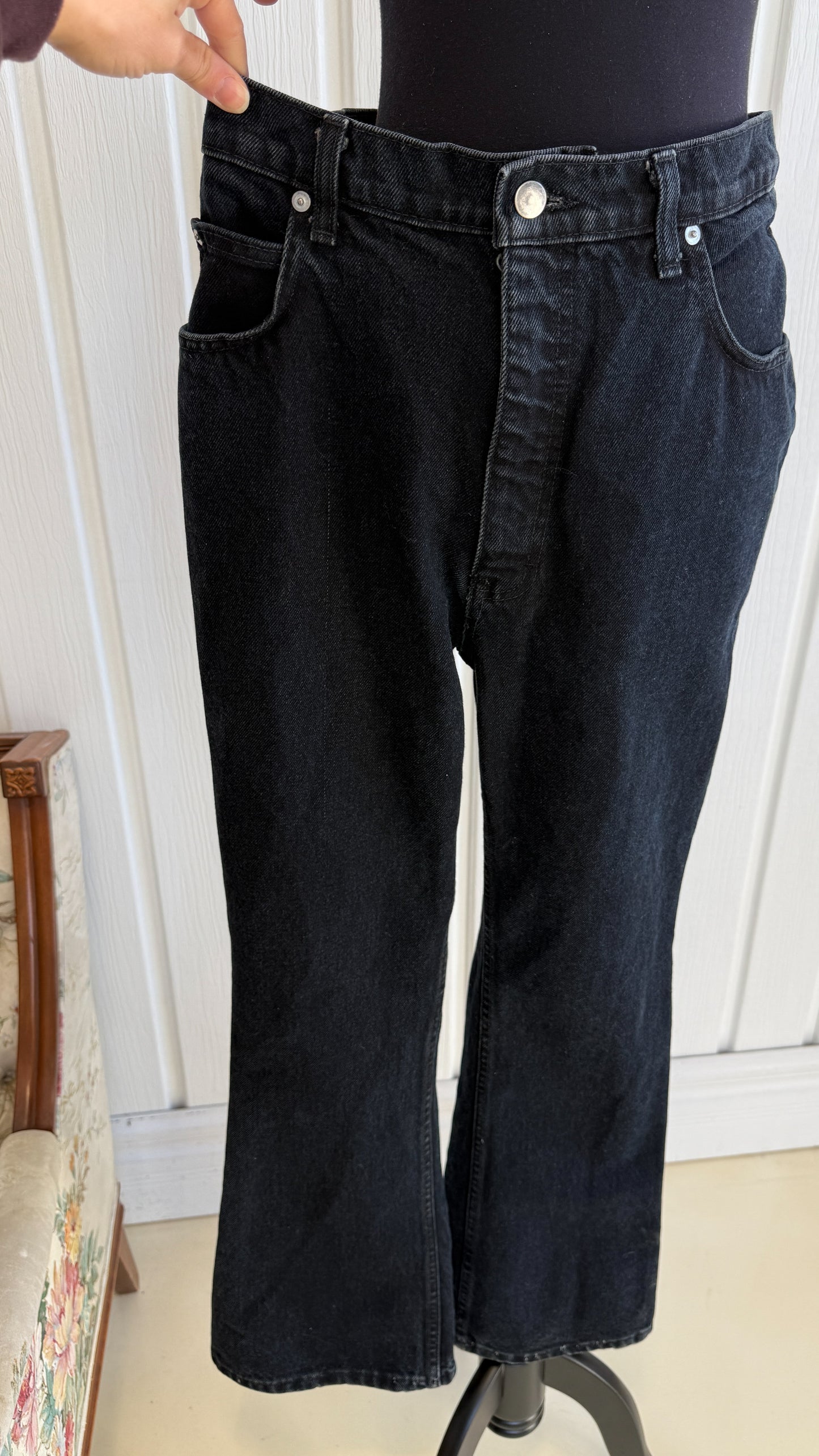 Jeans noir pattes évasées Stone- large