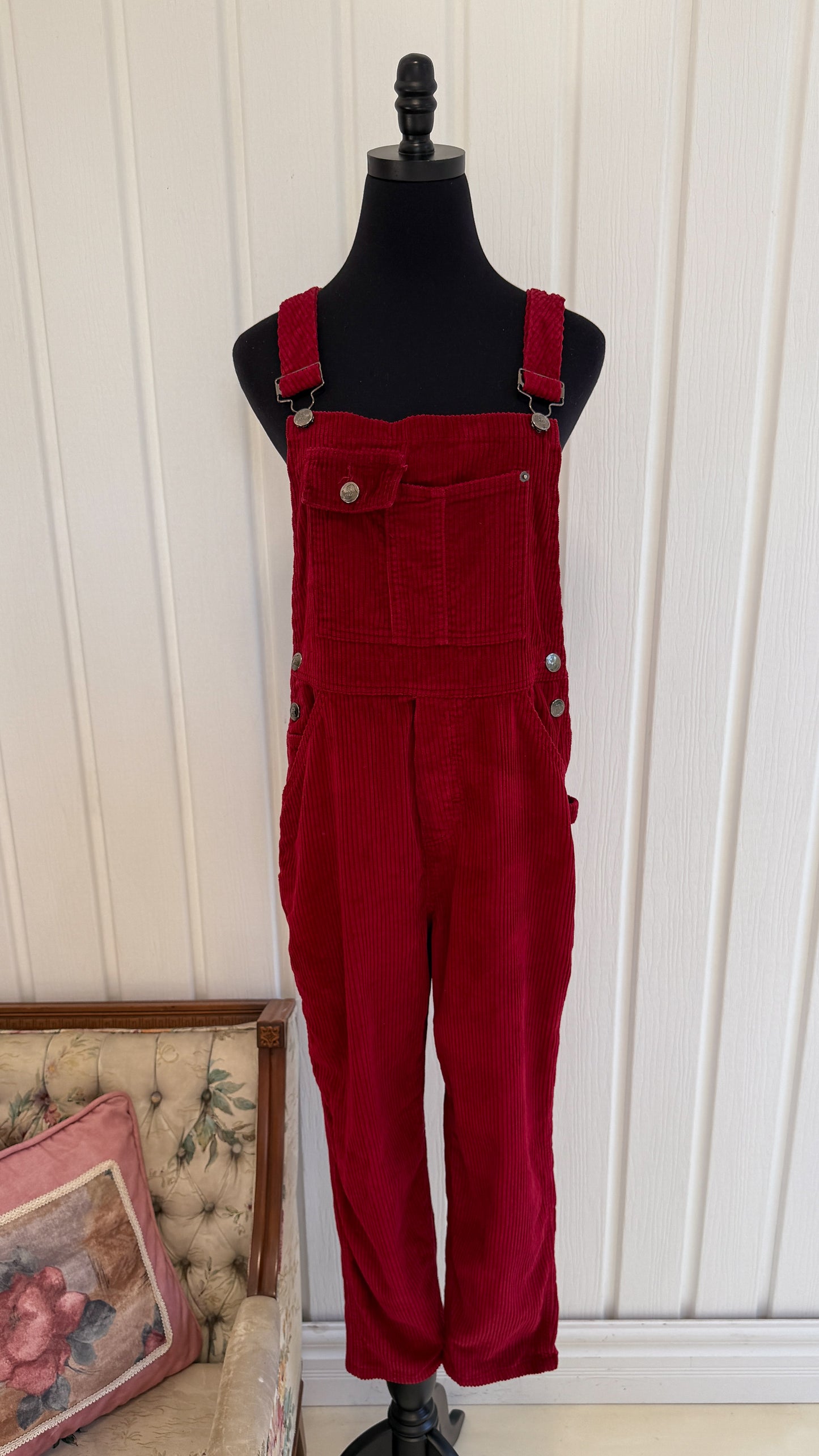 Salopette en corduroy rouge- medium