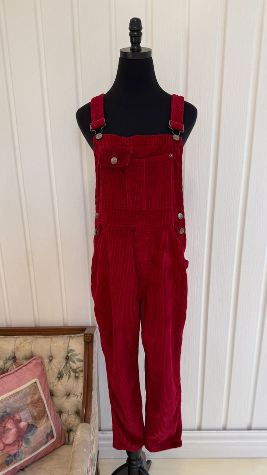 Salopette en corduroy rouge- medium