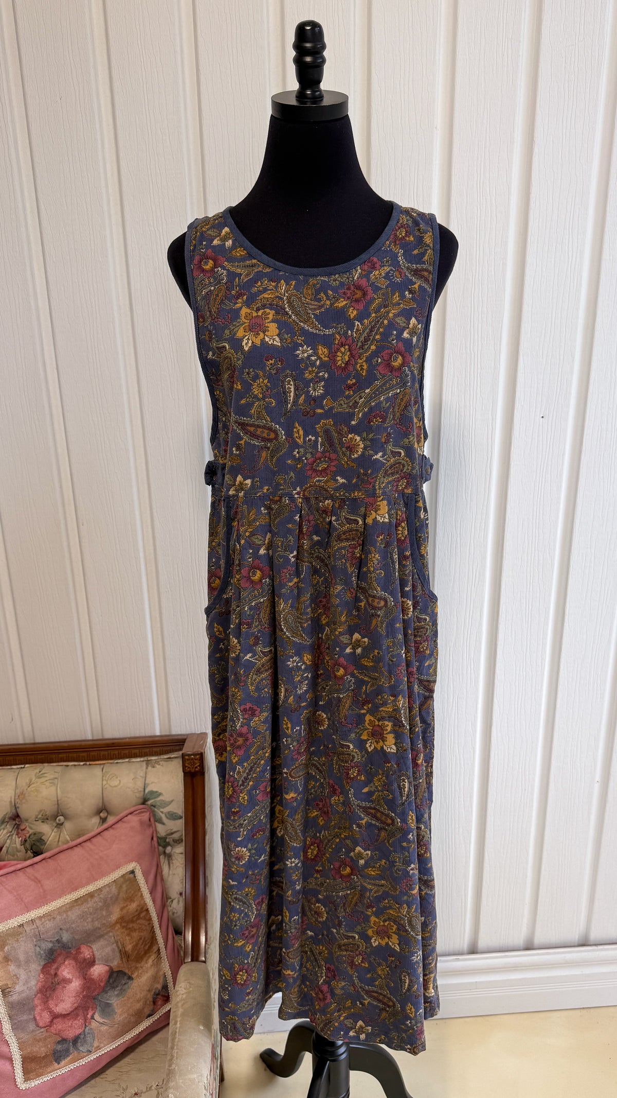 Robe en corduroy mauve fleuris- medium